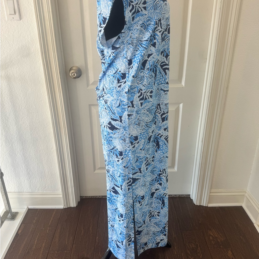 NWT Lilly Pulitzer Sz M Talli Maxi Bonaire Blue Coastal Dress - Picture 4 of 12